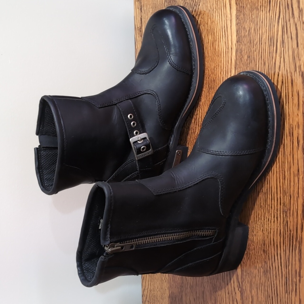 XElement Mens Black Leather Ankle Boots Size 10.5 - Picture 3 of 12
